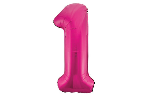 Pink Number Foil Balloon - 1