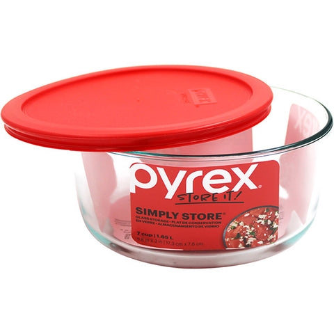 Pyrex 7 Cup Storage Capacity Plus Round Dish With Plastic Cover