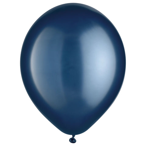 12" Platinum Latex Helium Balloons - Navy