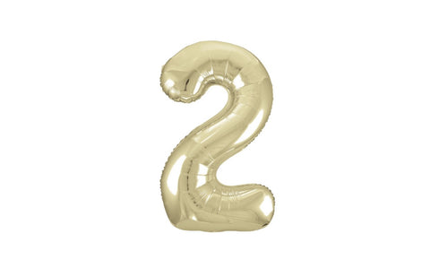 Gold Number Foil Helium Balloon