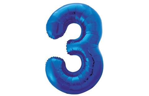 Blue Number Foil Helium Balloon