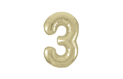 Gold Number Foil Helium Balloon