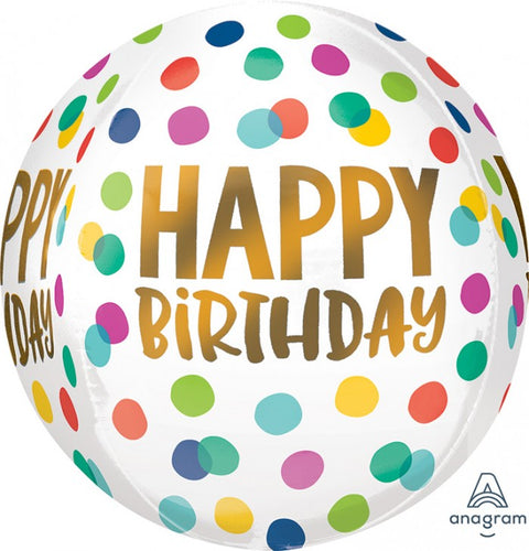 Happy Birthday Orb Helium Balloon
