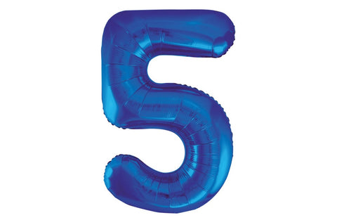 Blue Number Foil Helium Balloon