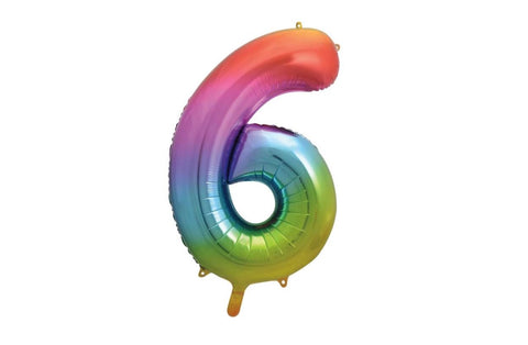 Rainbow Number Foil Balloon