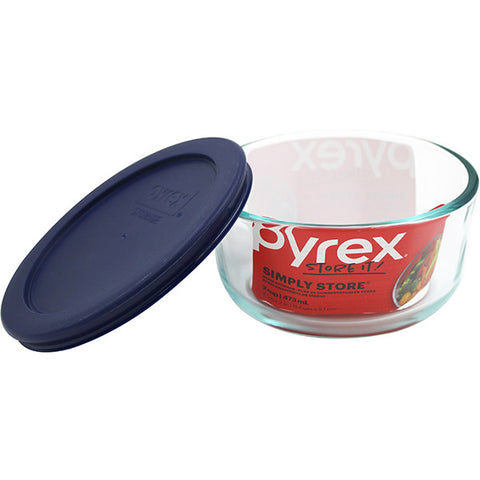 Pyrex Round Bowl w/ Plastic Cover - 2 cups