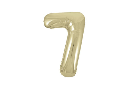 Gold Number Foil Helium Balloon - 7