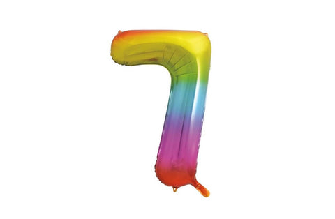 Rainbow Number Foil Balloon
