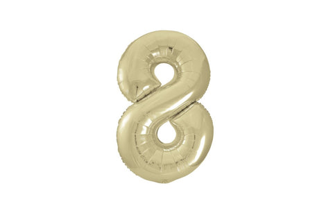 Gold Number Foil Helium Balloon - 8