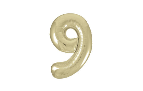 Gold Number Foil Helium Balloon - 9