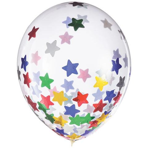 12” Latex Confetti Balloons - Stars