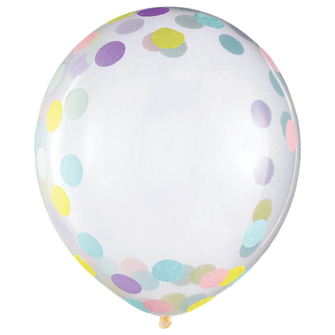12” Latex Confetti Balloon - Pastel