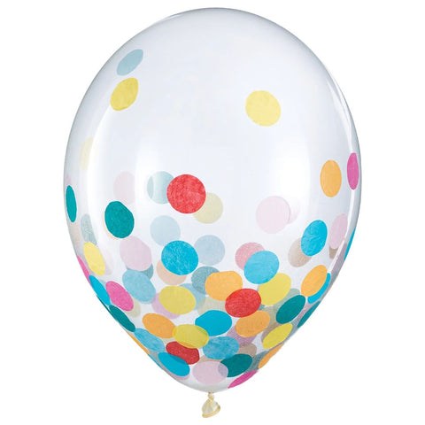 12” Latex Confetti Balloons - Multicolour