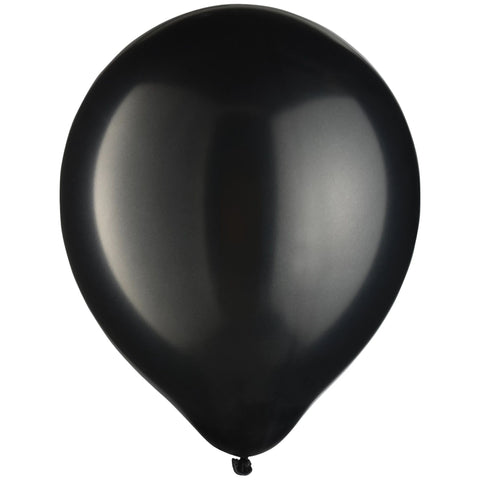 12" Platinum Latex Helium Balloons - Black