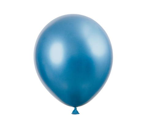 Blue platinum helium filled latex balloon