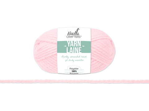 Needle Crafters Acrylic Milk Cotton yarn, Light Pink , lot of 2 (87 yds ea)