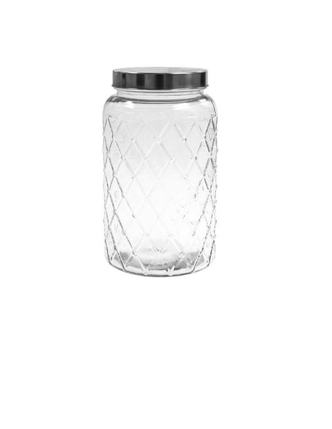 Diamond Patterned Glass Storage Jar 2600ml