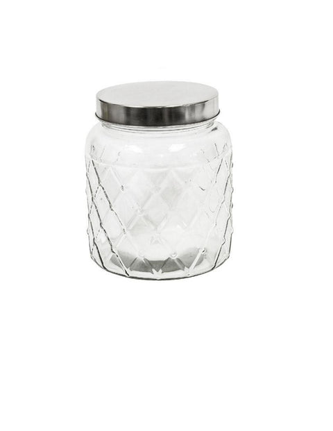 Diamond Patterned Glass Storage Jar 4100ml
