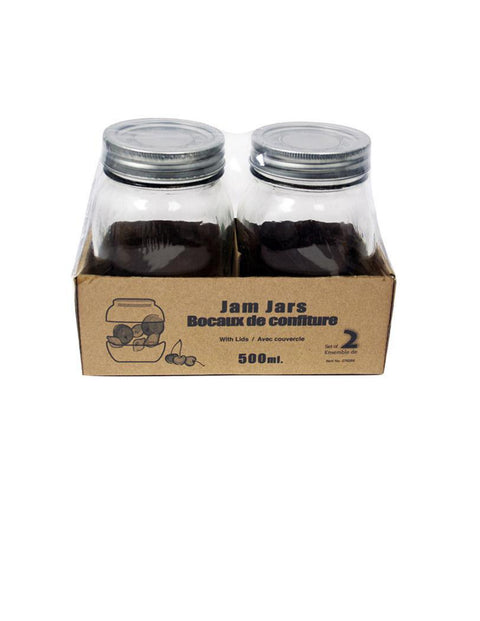 Jam Jar with Lid & Band 2Pk 500ml