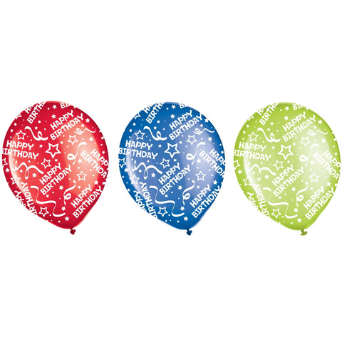 Printed Latex Balloons - Birthday Confetti - Glitzville 