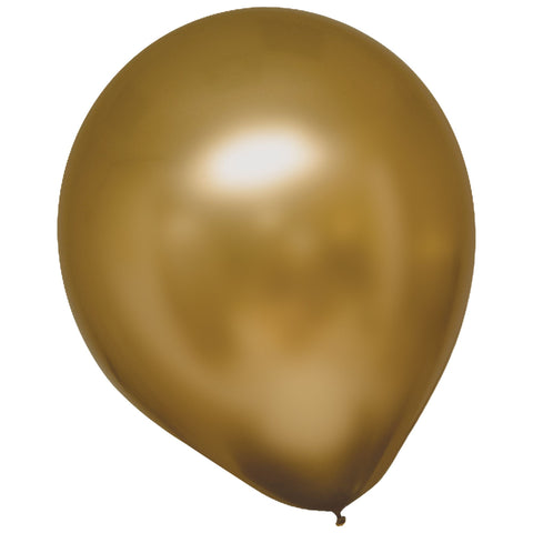 12" Latex Helium Balloons - Gold Sateen