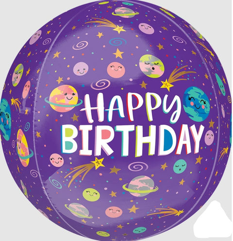 Happy Birth Day Orb Helium Balloon - 18"