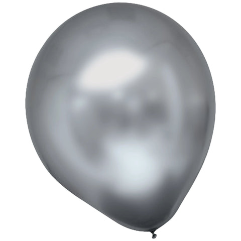 Silver Latex Helium Balloon