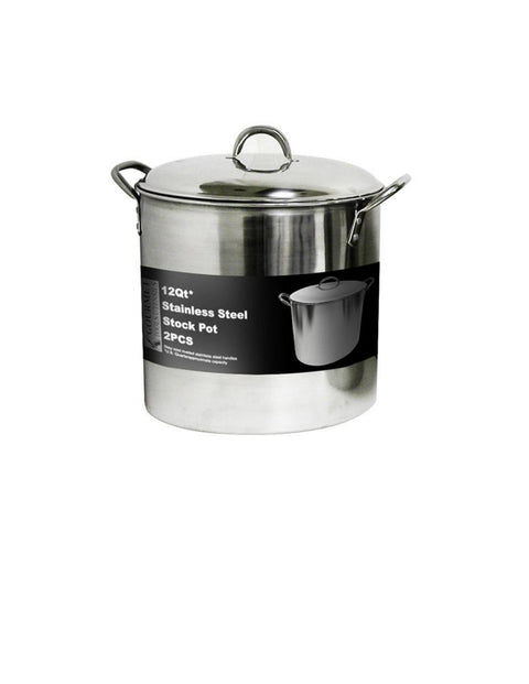 Stainless Steel Stock Pot with Dome Lid 12Qt