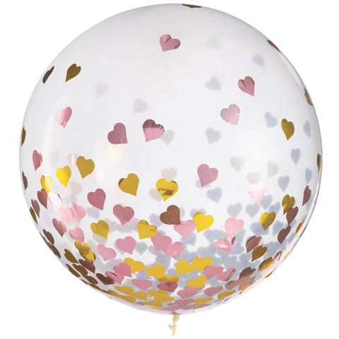24" - Latex Confetti Balloon Heart